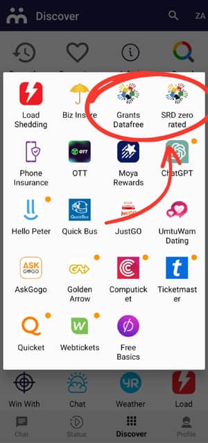 SRD Status on Moya App